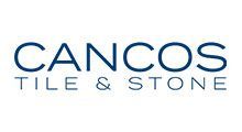 CANCos Tile & Stone logo in blue text on white background.