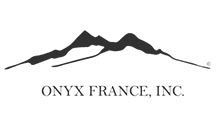 Logo for Onyx France, Inc.: black silhouette of mountain range over text.