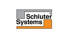 Schluter Systems logo: gray and orange shapes framing the text "Schluter Systems" in black.