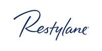 Restylane logo in dark blue script.
