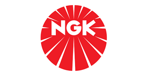 Red circle logo with white NGK text and radiating red lines.