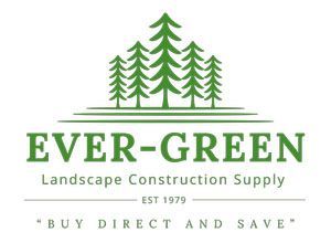 A logo for evergreen landscape construction supply