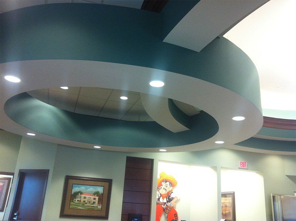 Newly painted ceiling