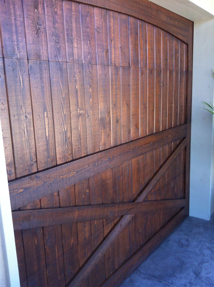 Newly painted garage door