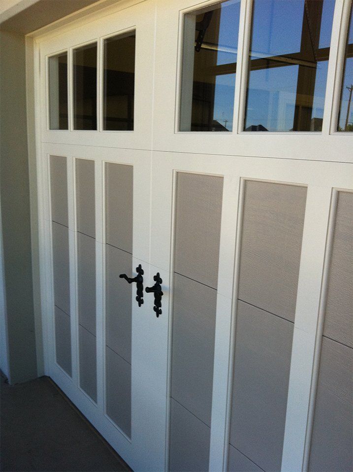 Newly painted garage door