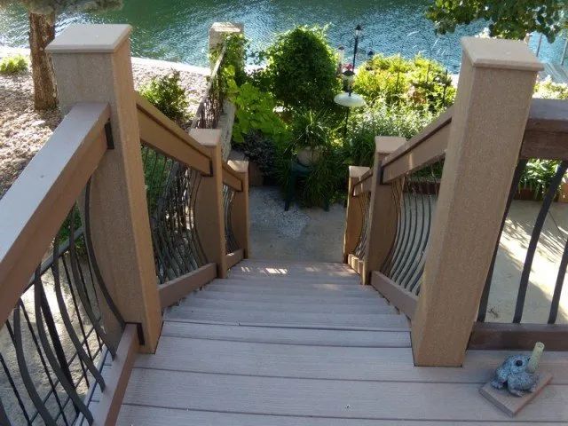 A set of stairs leading down to a body of water