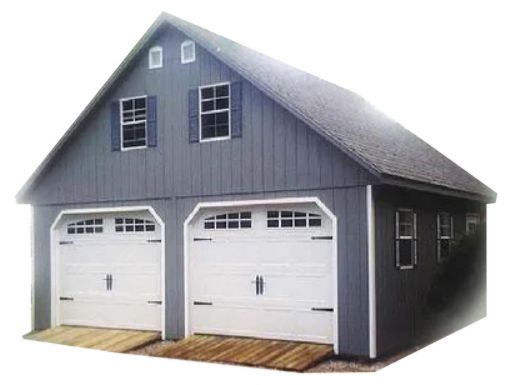 24×24 Classic Two-Car, Two-Story Garage