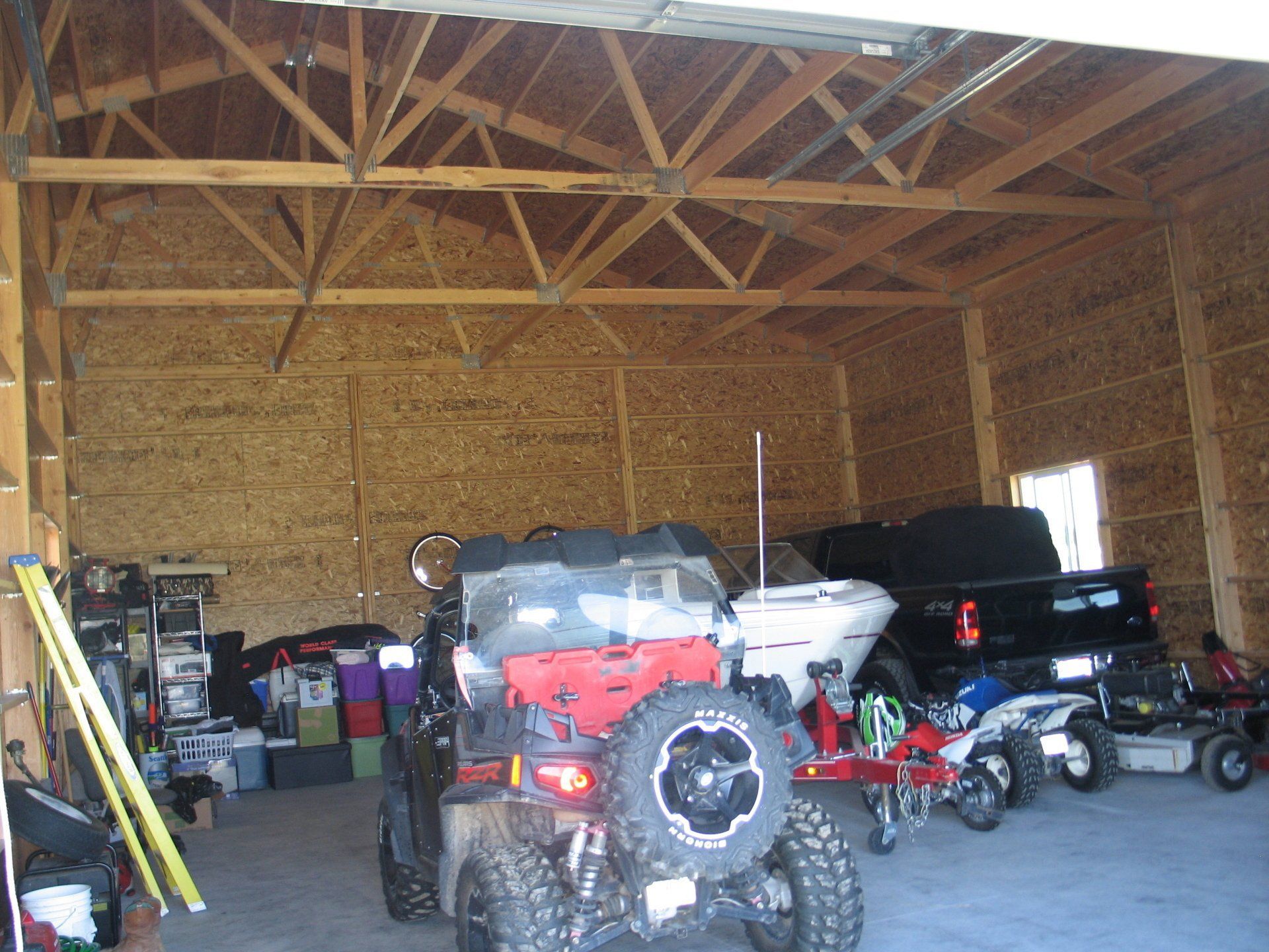 Pole barn inside