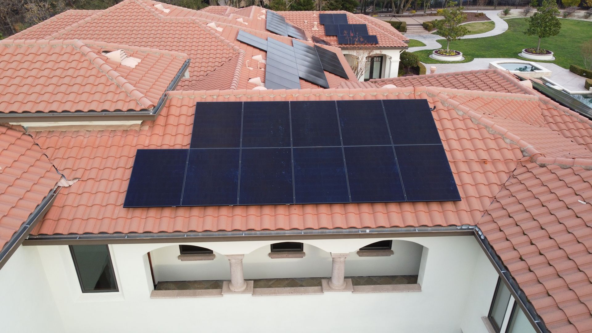 Solar panels on home in California.