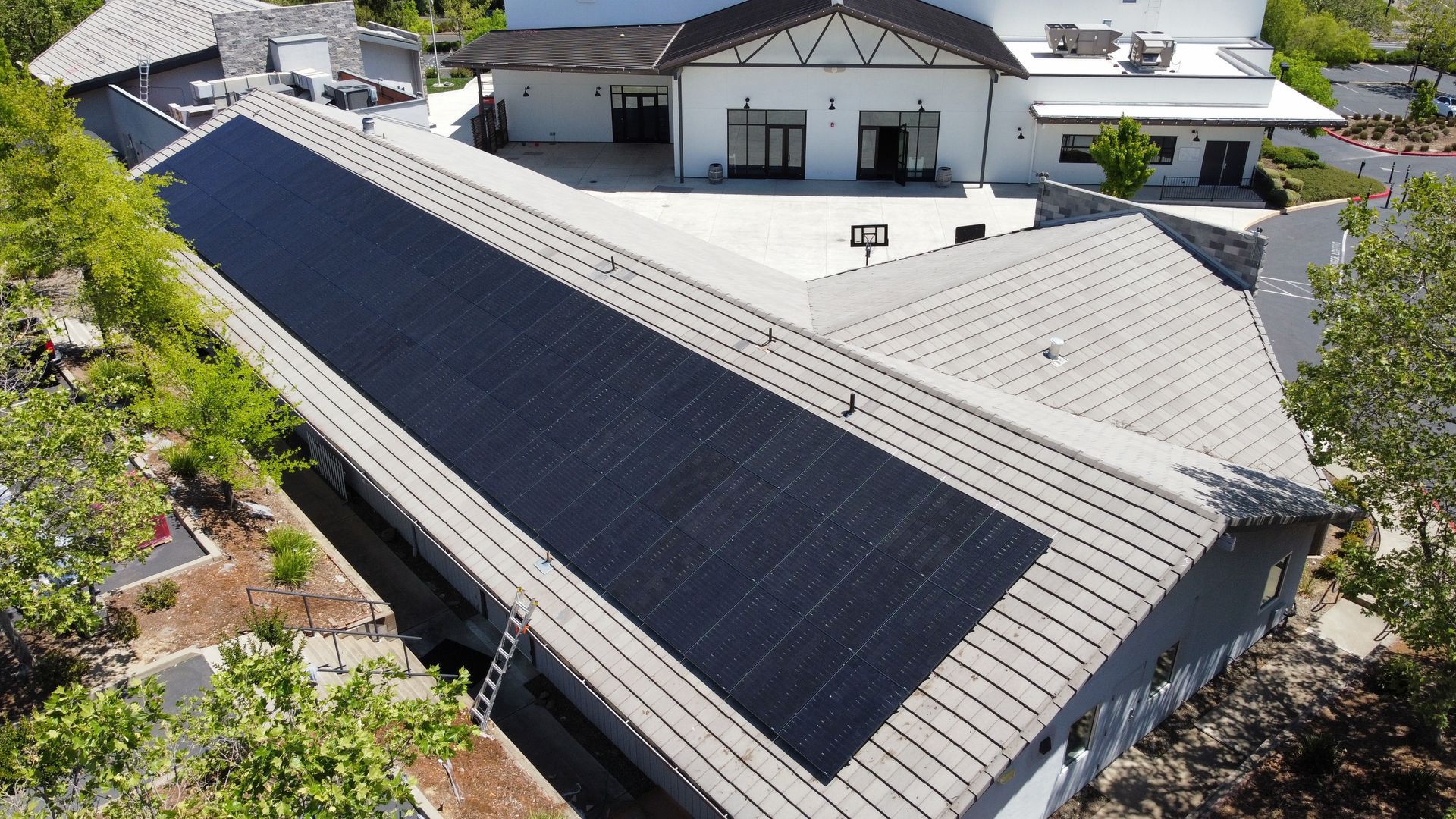 Solar panels on the roof