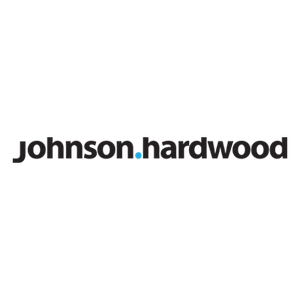 Johnson Hardwood logo, black text on a white background. 
