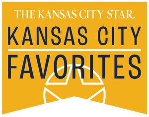 A gold square logo featuring 