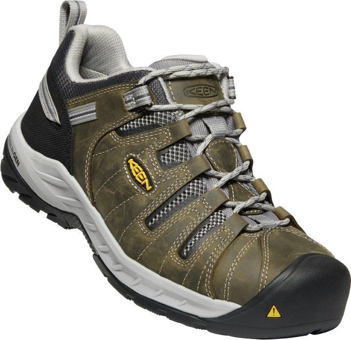 A pair of keen shoes on a white background