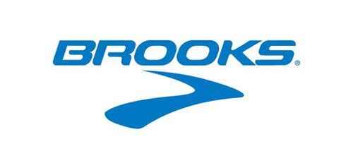 The brooks logo is blue and white on a white background.