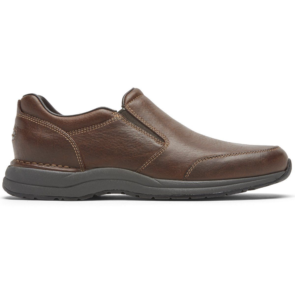 A pair of brown leather shoes on a white background.