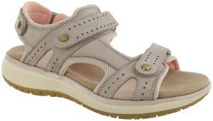 A close up of a pair of sandals on a white background.