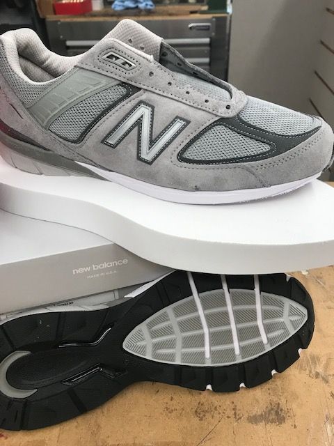 gray new balance with custom soles