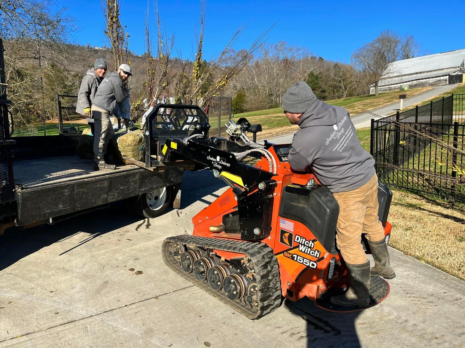 Landscaping in progress