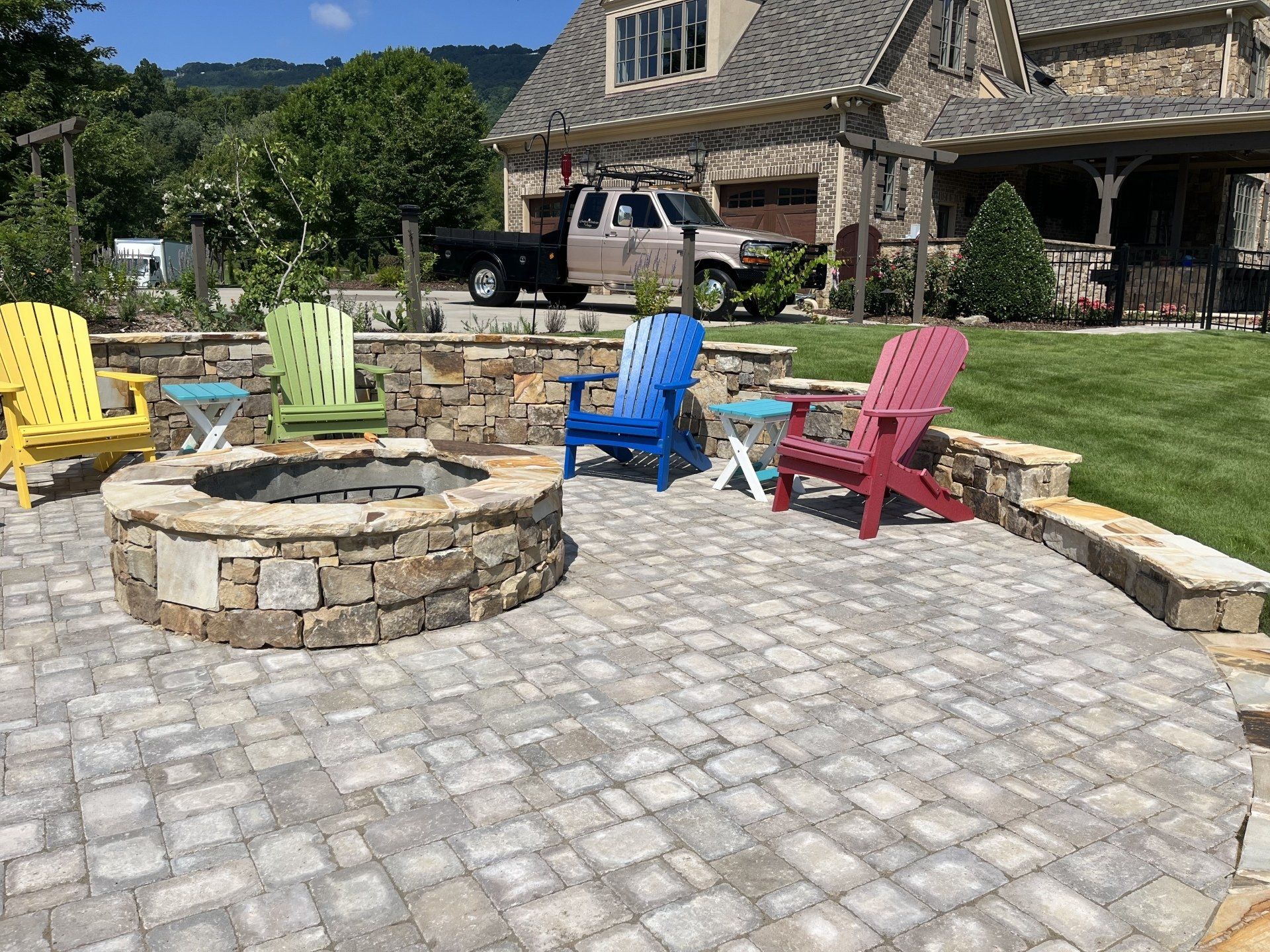 Concrete patio and firepit
