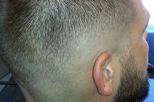 Close up shot of men's haircut