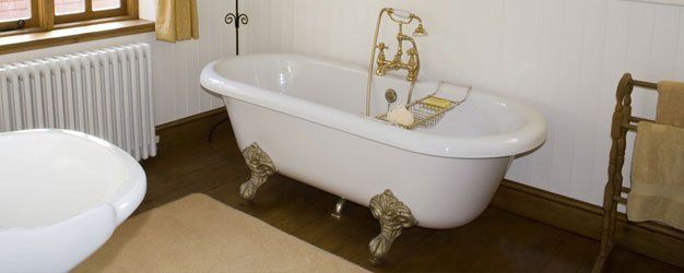 Old-fashioned bathtubs