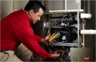 Man checking system of a bryant unit