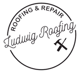 A circular logo for "Ludwig Roofing" with the text "ROOFING & REPAIR" and a crossed hammer and screwdriver icon.