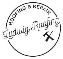 A circular logo for "Ludwig Roofing" with the text "ROOFING & REPAIR" and a crossed hammer and screwdriver icon.