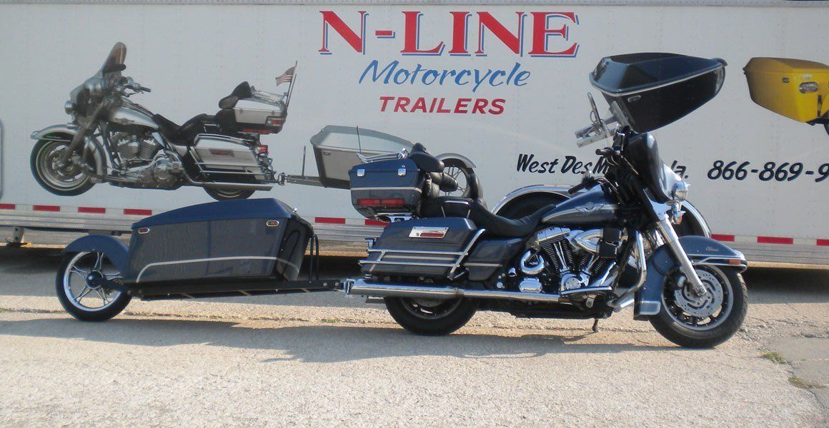 One wheel motorcycle trailer black