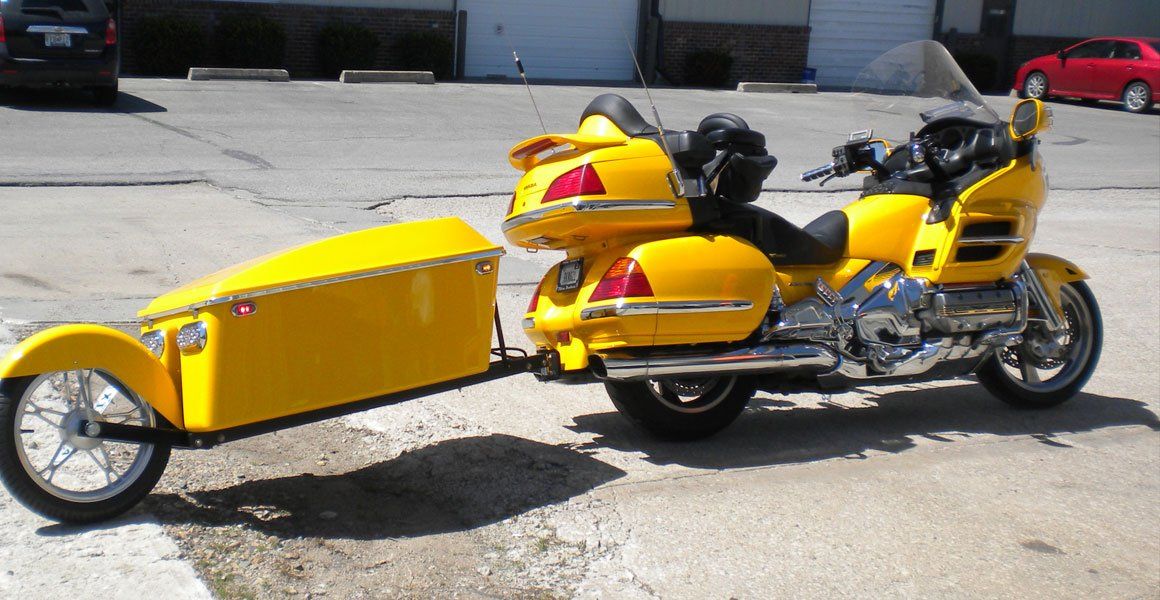 Yellow custom paint match N-LINE motorcycle trailer