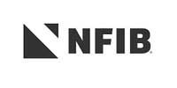 Logo for NFIB, a small business advocacy group. Dark grey graphic of two parallelograms and letters