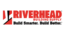 RIVERHEAD Building Supply logo in red and black with the slogan “Build Smarter. Build Better.”
