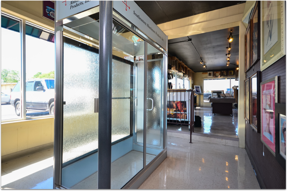 A store with a sign that says ' x ' on it