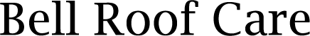 Bell Roof Care logo text with a red bell icon above the word &ldquo;Bell&rdquo;