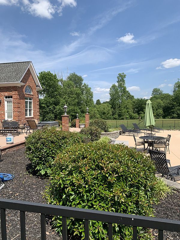 Pressure washing patio