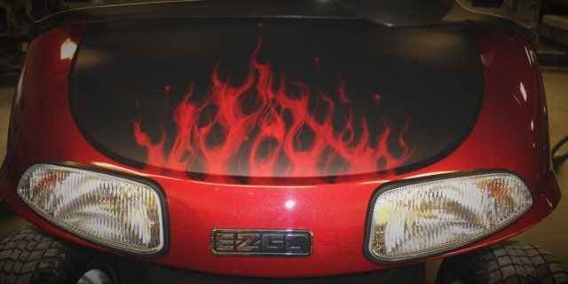 Flame Red With Matte Black Paint