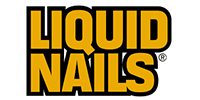 Liquid Nails logo in gold and black.