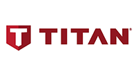 Titan logo: a red shield with a white “T” on the left and “TITAN” in red text on the right.