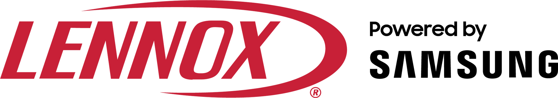 The lennox logo is powered by samsung