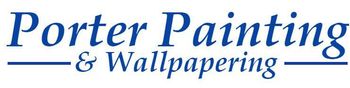 Porter Painting & Wallpapering logo in blue script font.