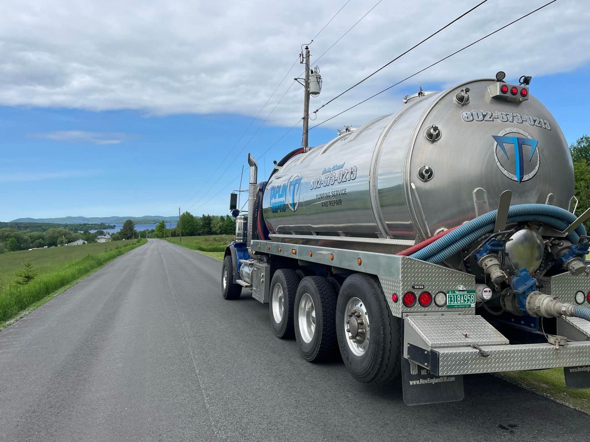 Vermont septic services company, Taplin Septic on its way to a septic call.