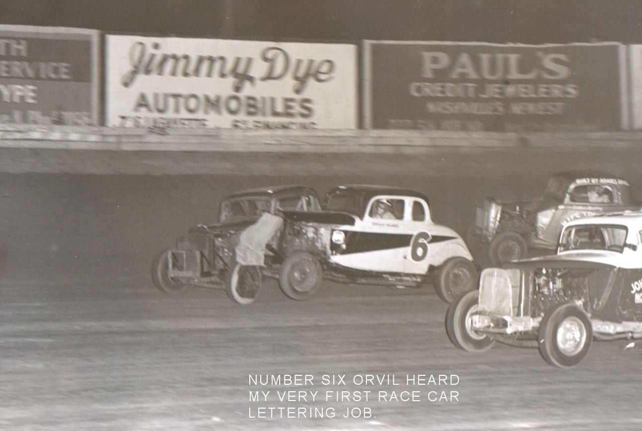 Ken Binkley first race car lettering