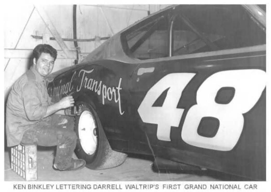 Ken Binkley race car lettering