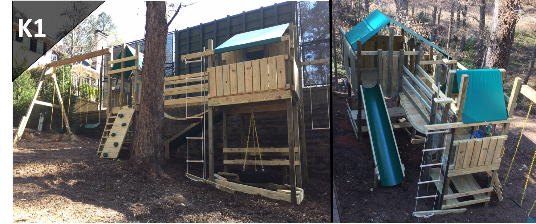 A picture of a playground with the number k1 on it