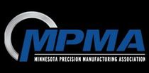 MPMA logo with blue letters and a silver crescent, Minnesota Precision Manufacturing Association text underneath