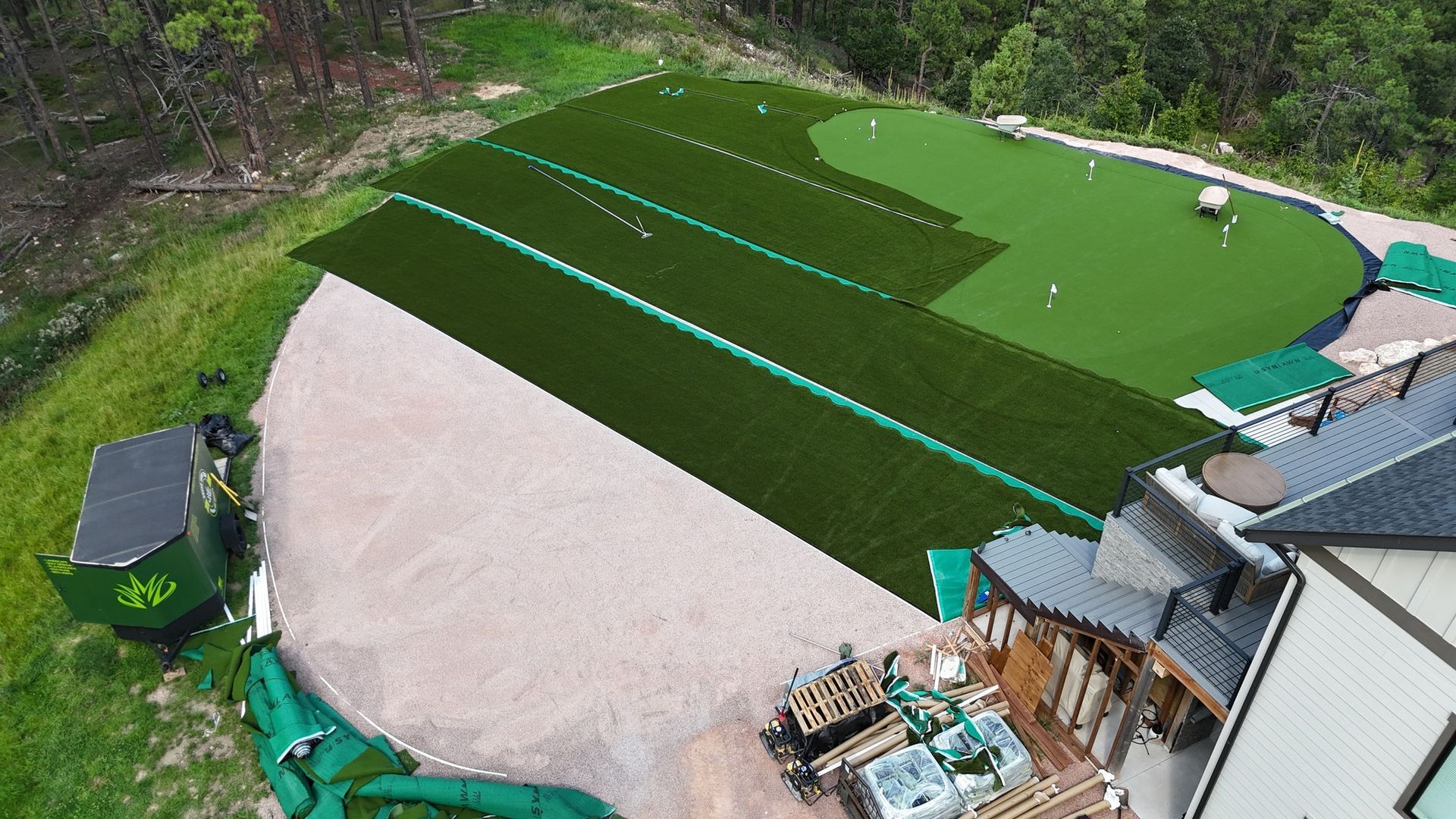 Aerial view of a home golf course under construction