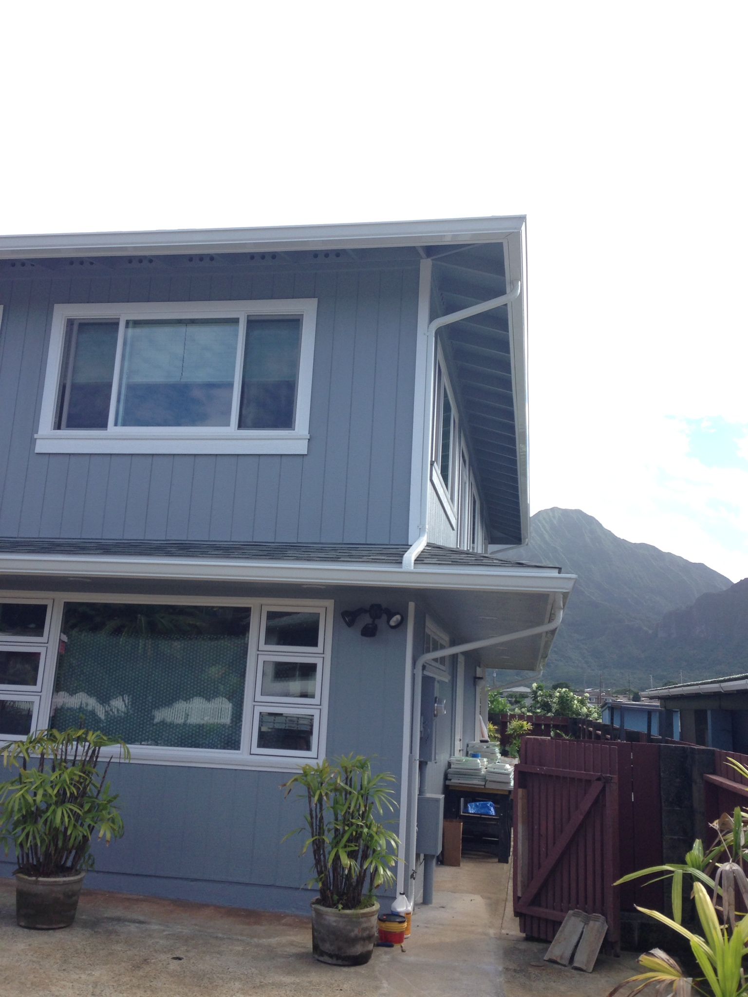 House with a mountain in the background