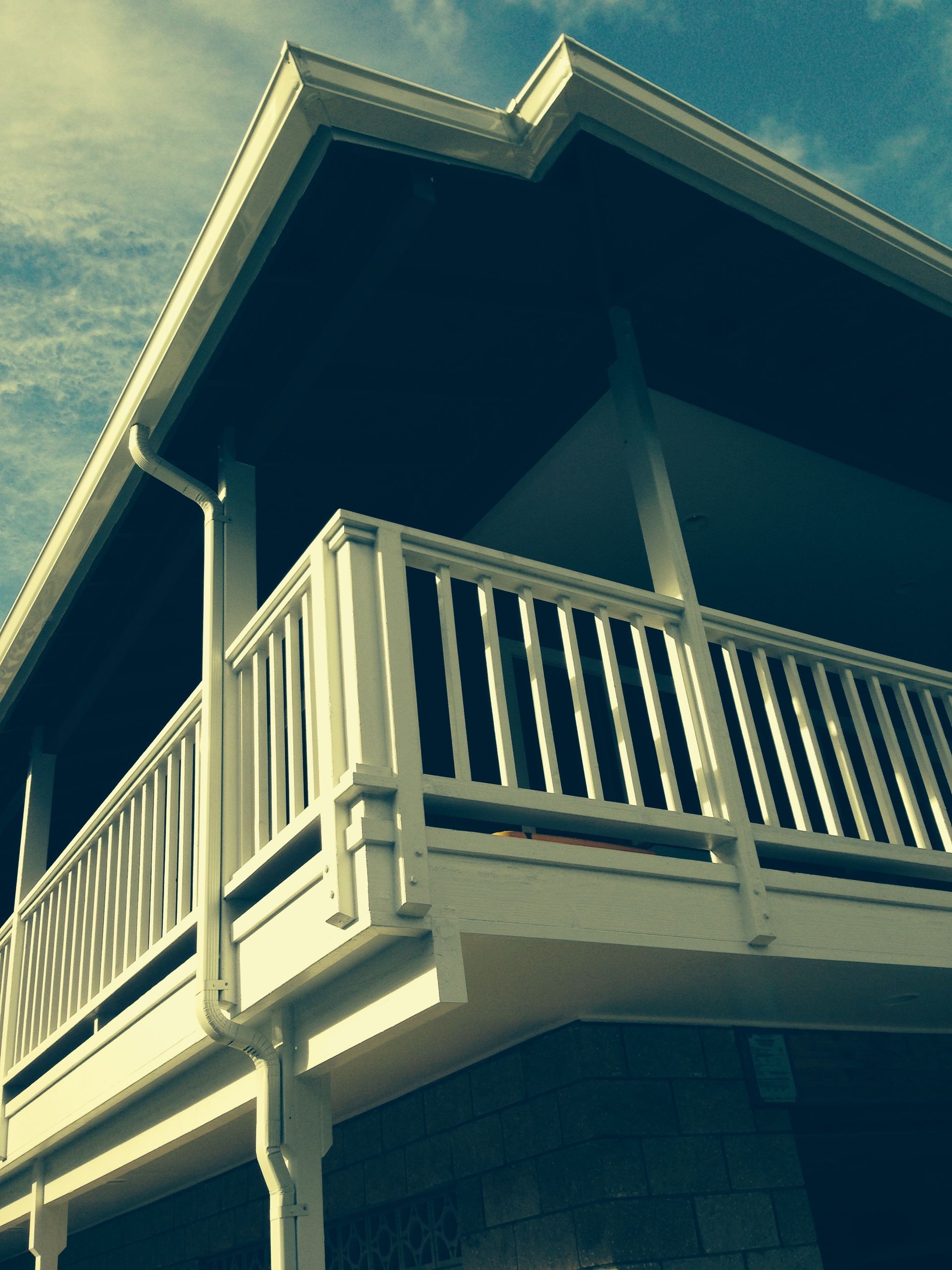 White railing on a building