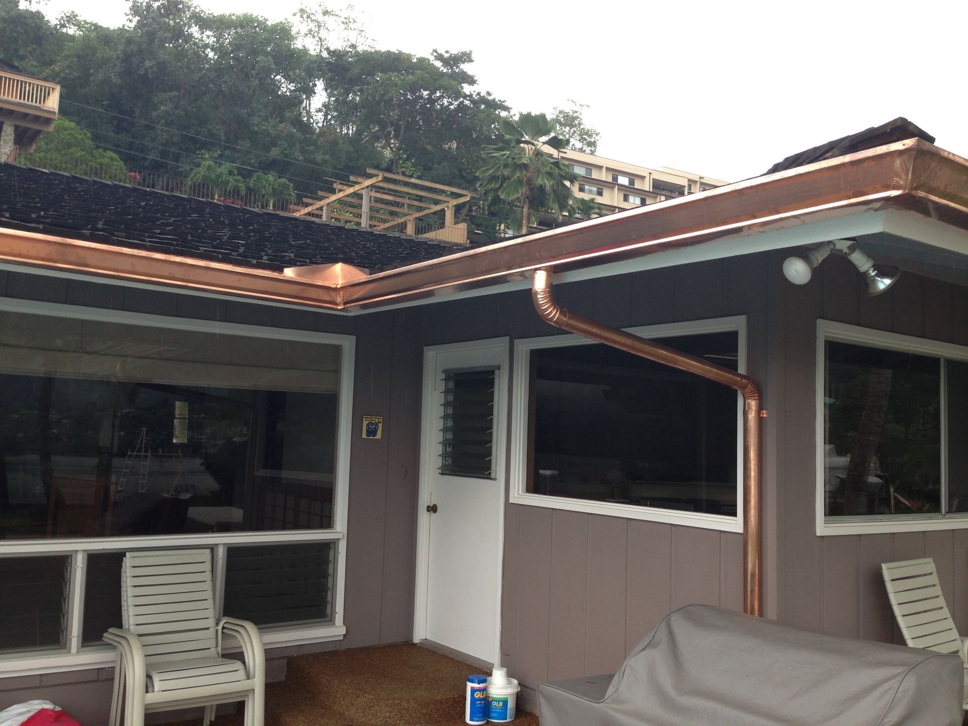 House with a copper gutter