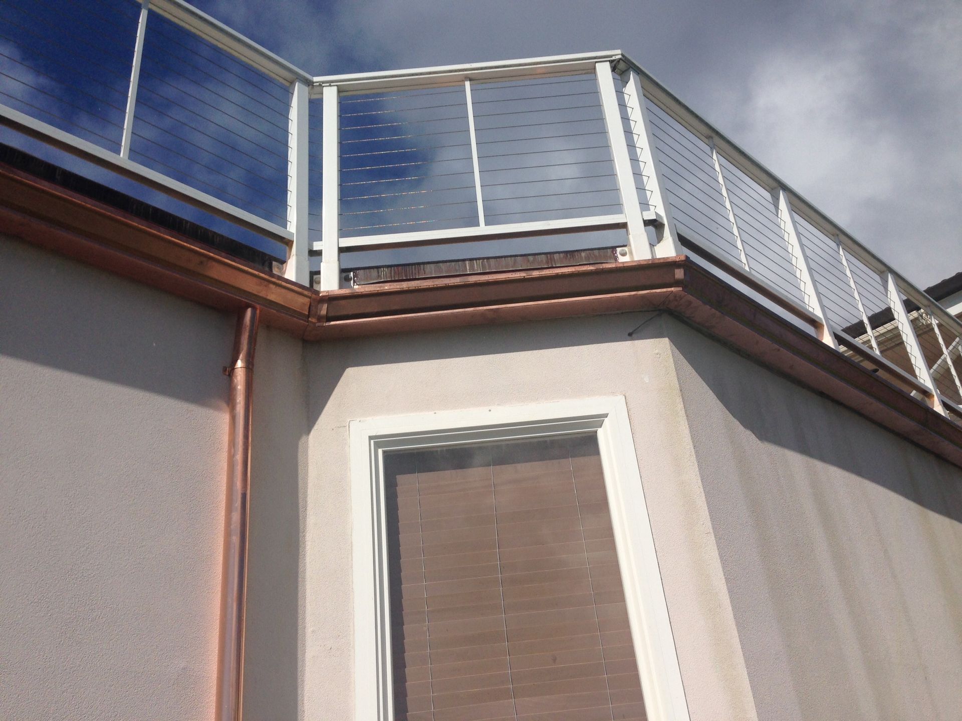 Balcony with a metal railing